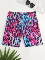 Men's Swim Boxers Leopard Print Quick Dry Swimsuit Shorts Pants