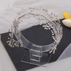 Rhinestone Beaded Wedding Headpiece Bridal Headband With Crystal