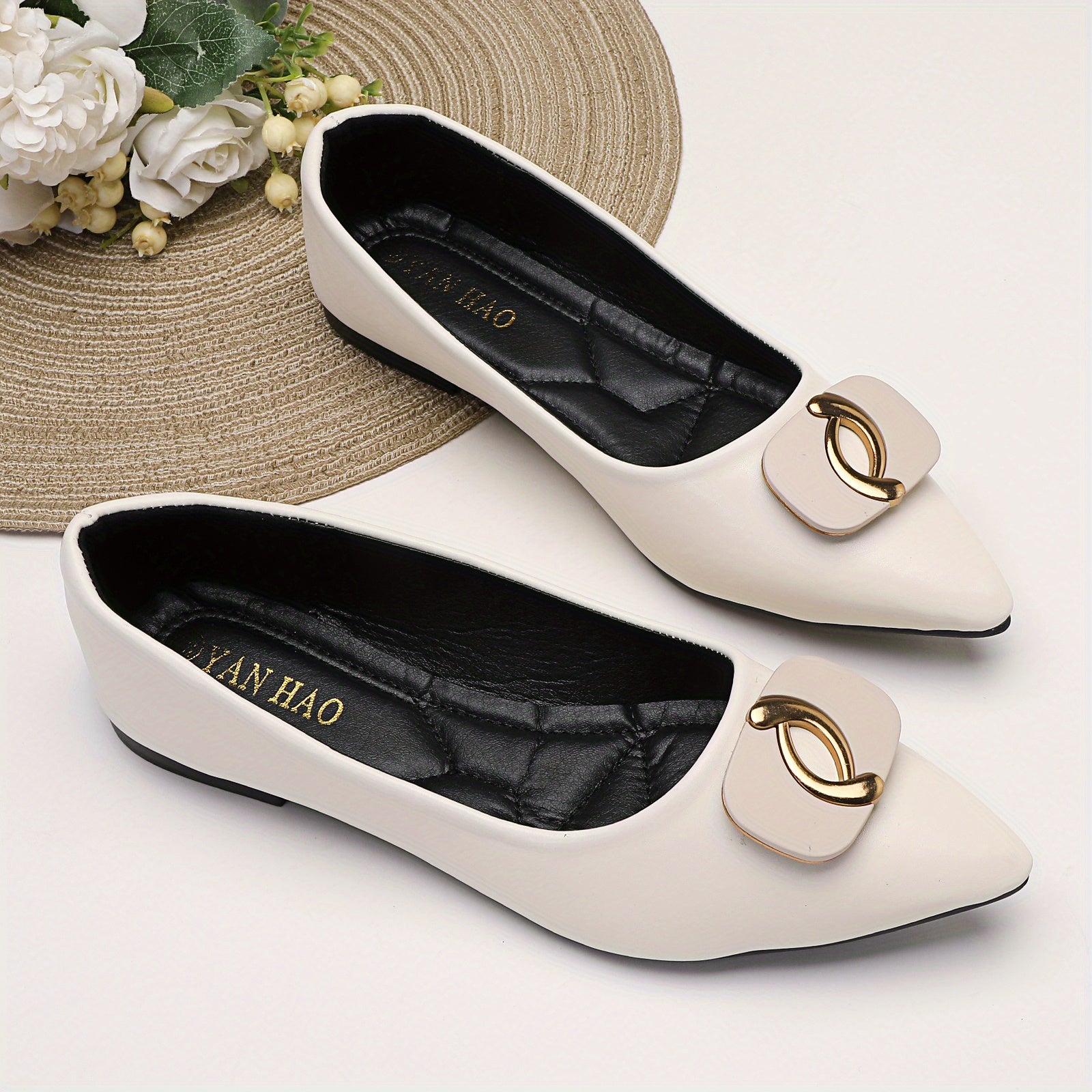 Women's Pointed Toe Ballet Flats Soft Sole Slip On Shoes