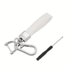 Leather Car Keychain Metal Key Chain Car Fob Key Holder