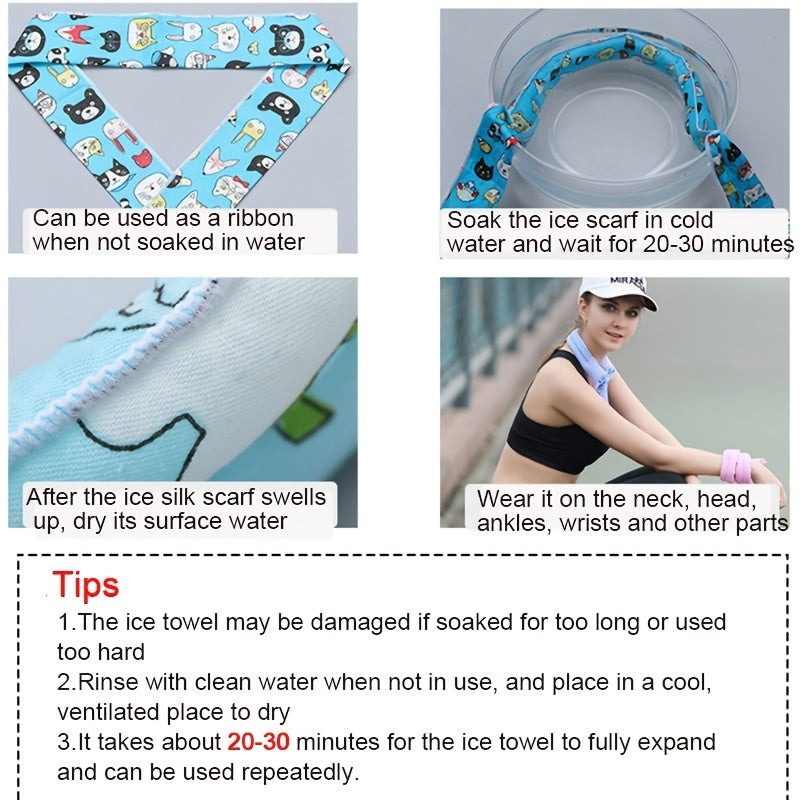 Reusable Cooling Neck Wraps Ice Bandanas For Summer Outdoor Activities