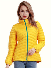 Women's Winter Puff Jacket Letter Embroidered Thermal Puff Coat