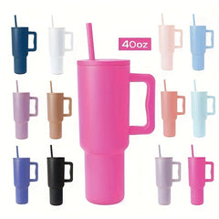 40oz Straw Tumbler Reusable Vacuum Double Wall Stainless Steel Cup