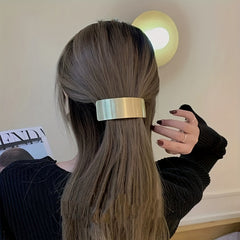 Women's Wide Brim Rectangular Metal Hair Clip