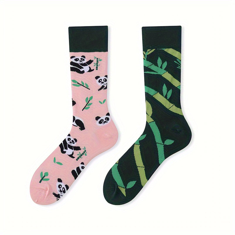 Asymmetrical Pattern Funny Socks Novelty Crew Socks