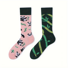 Asymmetrical Pattern Funny Socks Novelty Crew Socks