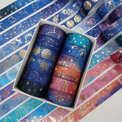 12pcs Starry Sky Washi Tape Set DIY Crafts Gift Wrapping Scrapbooking Supplies