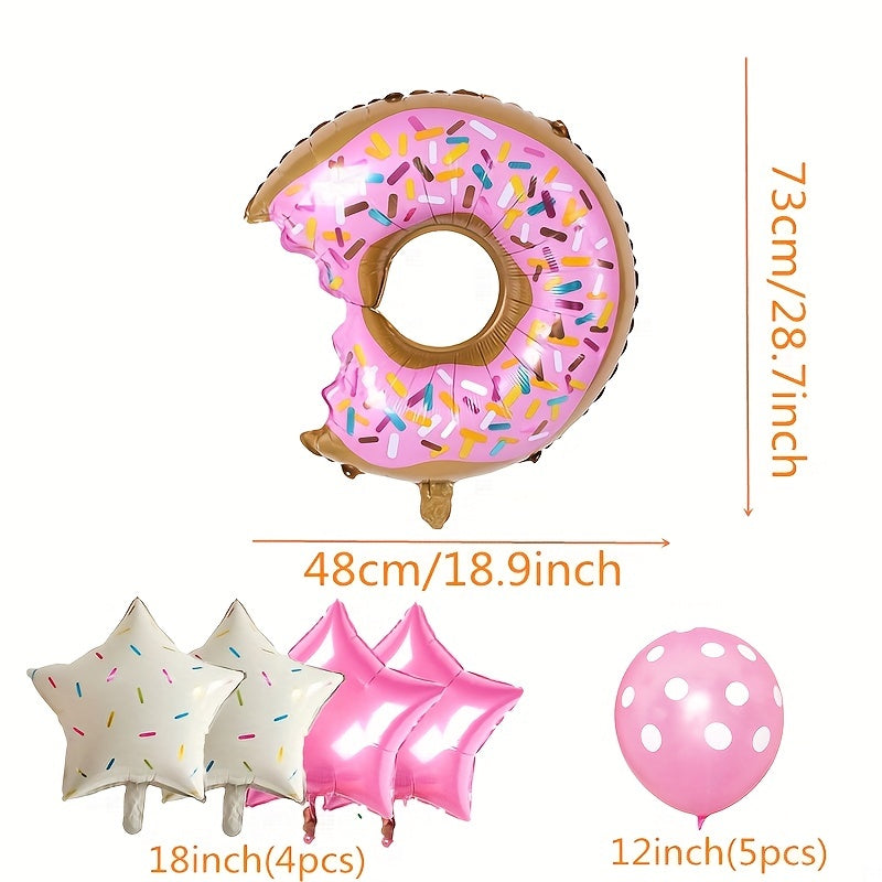 10pcs Donut Aluminum Film Balloons for Baby Birthday Party Decorations