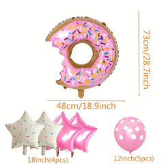 10pcs Donut Aluminum Film Balloons for Baby Birthday Party Decorations