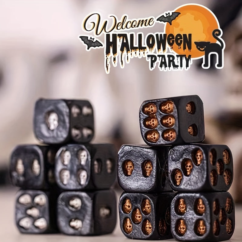 5pcs Resin Style Skull Dice Halloween Holiday Gift Table Game Dice