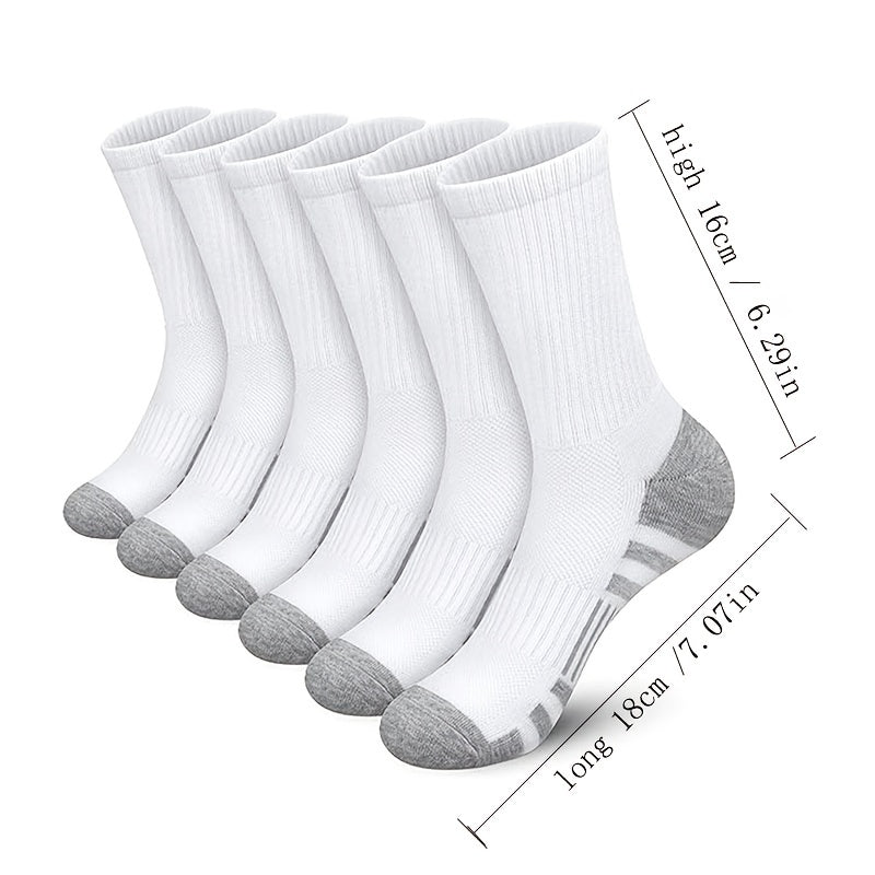 5 Pairs Men's Basketball Crew Socks for Autumn/Winter