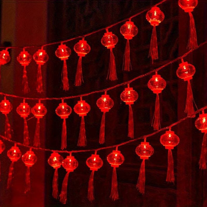 Spring Celebration Red Lanterns LED Decorative Light Strings