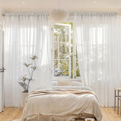 Sheer Curtain with Rod Pocket for Home Decor