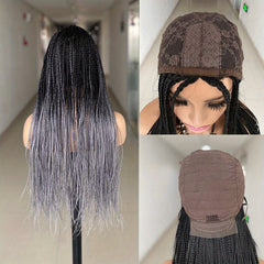 Ombre 66 04 Cm Straight Long Box Braided Wigs Synthetic Braids Wigs For Women