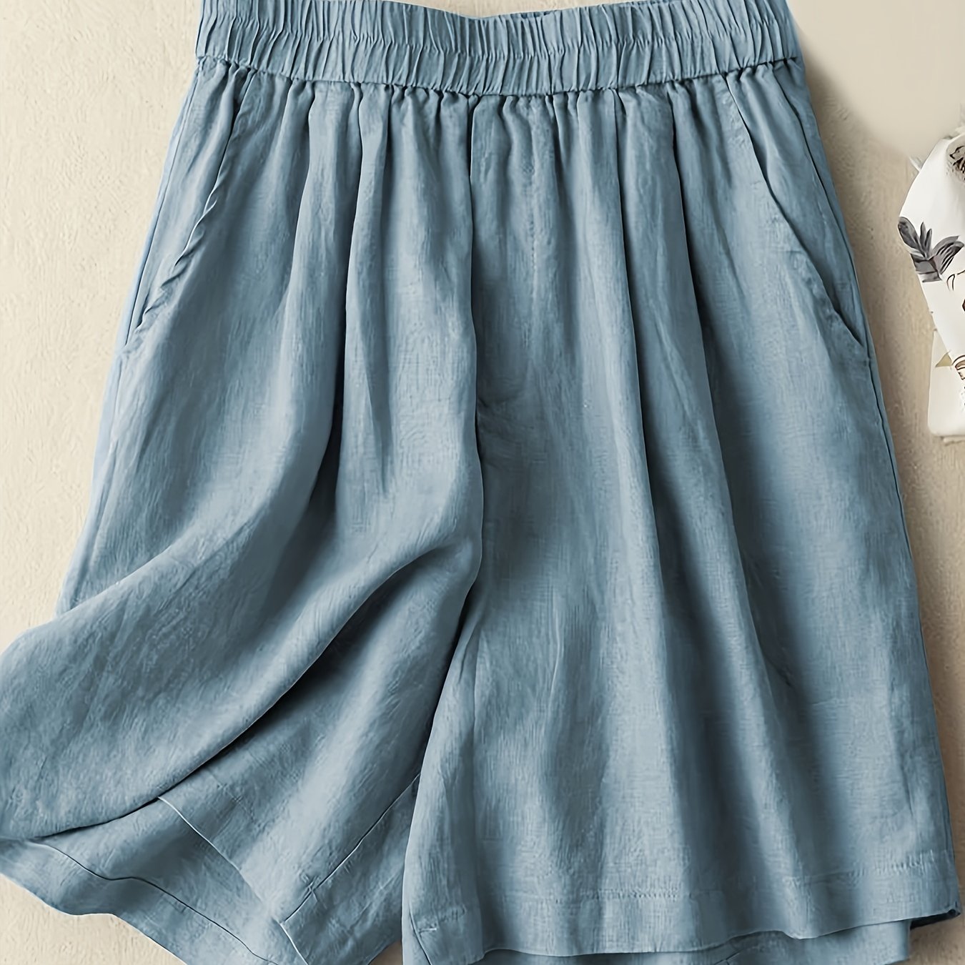 Solid Elastic Waist Shorts Casual Summer Versatile Shorts Women's Clothing