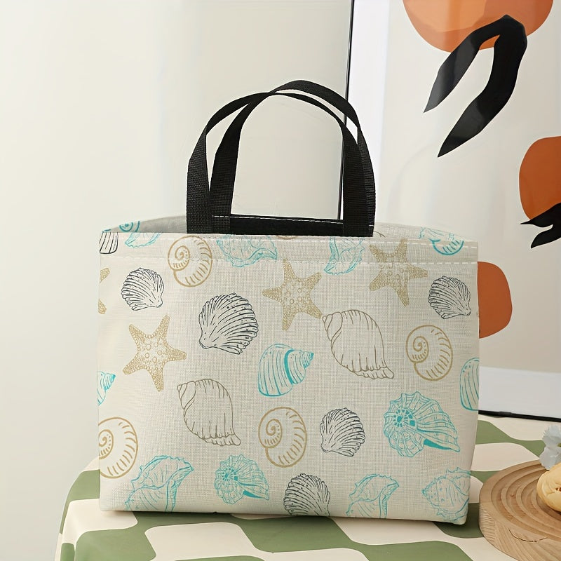 Portable Conch Starfish Lunch Bag Waterproof Insulated Cooler Bag