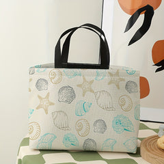 Portable Conch Starfish Lunch Bag Waterproof Insulated Cooler Bag