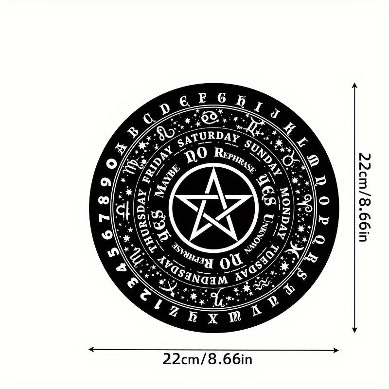 Rubber Mat with Divination & Zodiac Designs: Pendulum & Stone Protection
