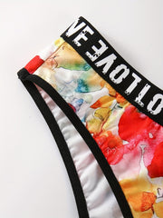 Tie Dye Floral Bralette & Panty Set