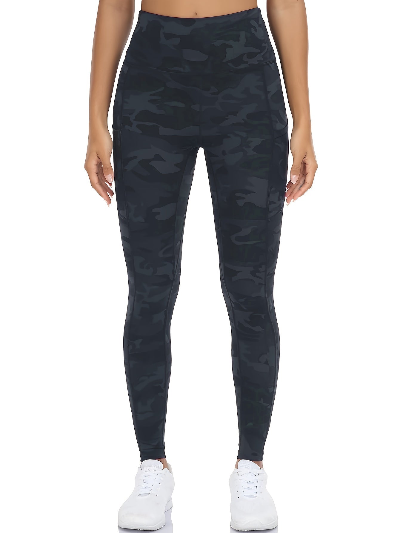 Camouflage Pattern Yoga Pants With Pocket High Stretch Leggings