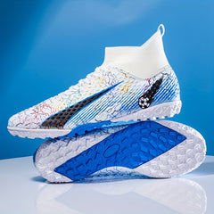 Boy's High Top Turf Football Boots - Professional Outdoor TF Soccer Cleats