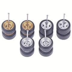 1/64 Toy Car Model Modified Wheels Rubber Tires