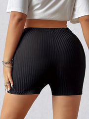High Waist Ribbed Fitness Yoga Shorts
