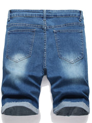 Men's Ripped Denim Shorts With Pockets