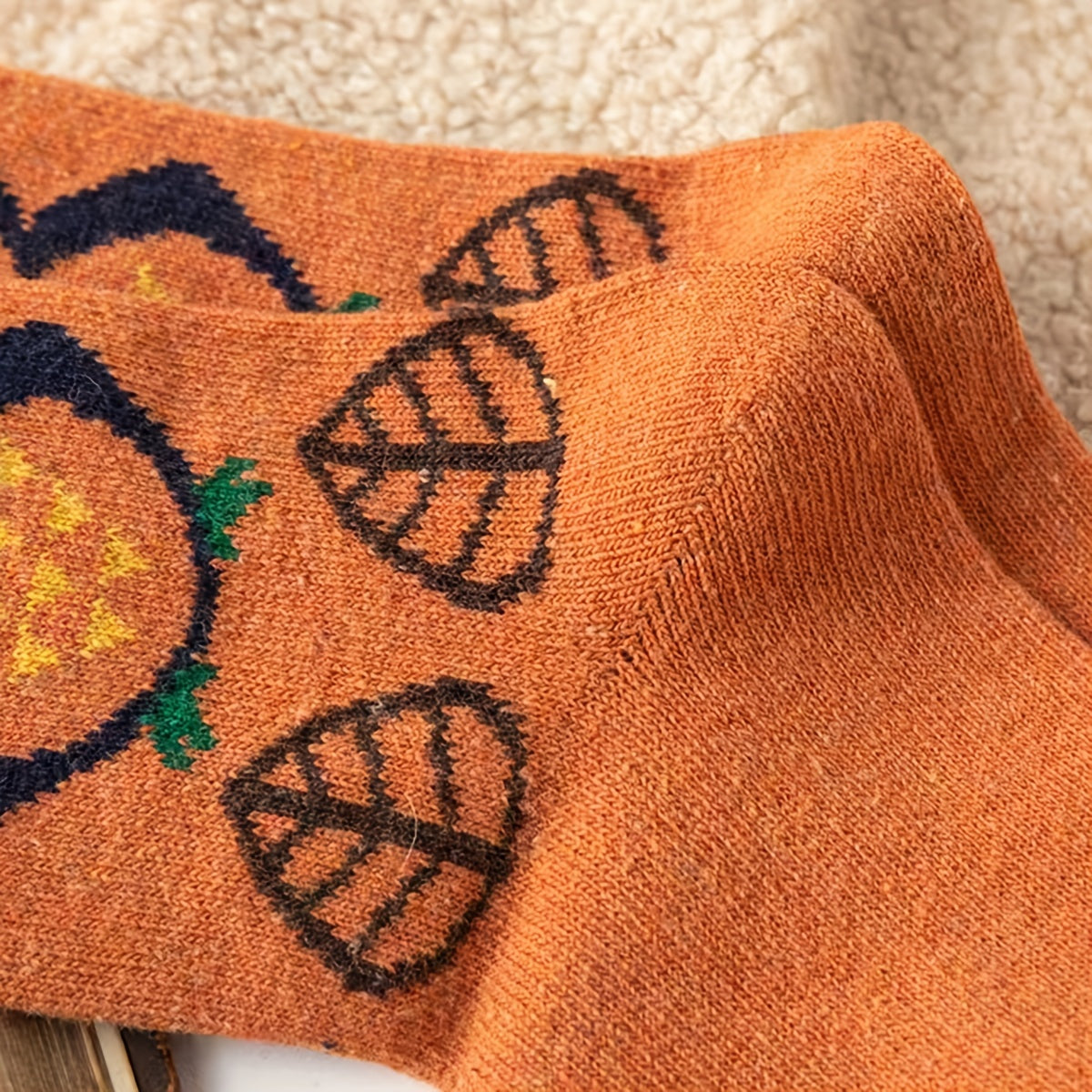 5 Pairs Owl Pattern Crew Socks Warm Mid Tube Women's Stockings