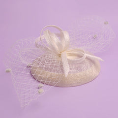 Retro Feather Veil Mesh Flower Hat for Women