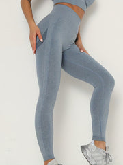 Women's Fitness Stretchy Sport Leggings Solid Tummy Control Tight Pan