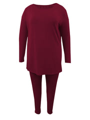 Solid Color Tee & Leggings 2 Piece Set