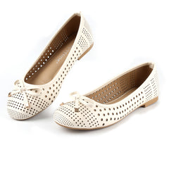 Women's Hollow Out Bowknot Flat Shoes Slip On Casual Wear resistant Shoes