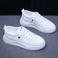 Women's Lace Up Platform Sneakers Anti-slip Low Top Casual Sports Shoes