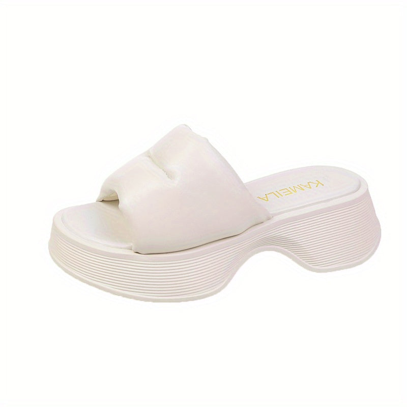 Women's Chunky Heeled Platform Slide Sandals