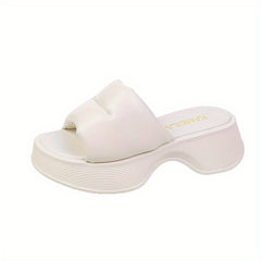 Women's Chunky Heeled Platform Slide Sandals