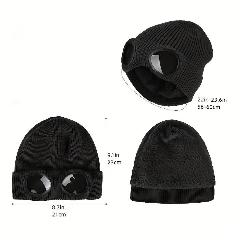 Windproof Warm Knitted Ski Hat Autumn Winter Outdoor Cap
