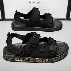 Men's Open Toe Graphic Print Sandals Non Slip Comfortable Beach Shoes Summer