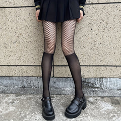 Sexy Stockings Women's Plus Faux Tight High Mesh Contrast Fishnet