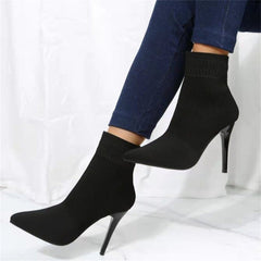 Women Stiletto Heel Ankle Sock Boots