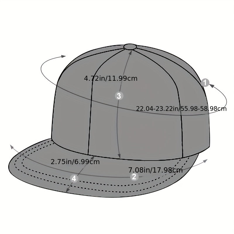 Men's Flat Brim Hat Baseball Cap Black