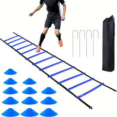 Agility Ladder Set with 12 Cones & Bag - 20ft