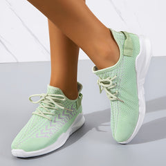 Breathable Lace up Casual Sneakers For Women Letter Pattern Women's Sports Shoes