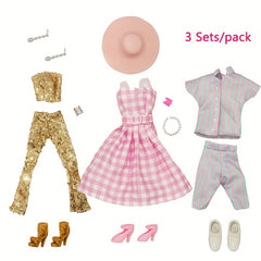 3 Sets Pack 1 6 Doll Clothes And Accessories