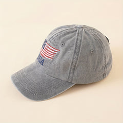 American Flag Embroidery Curved Brim Dad Hat Unisex Adjustable Sun Hats