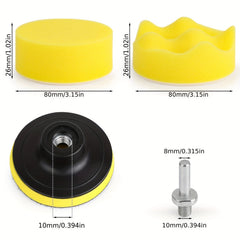 31pcs 7.62cm Buffing Sponge Polishing Pads Kit for Car Buffer Polisher