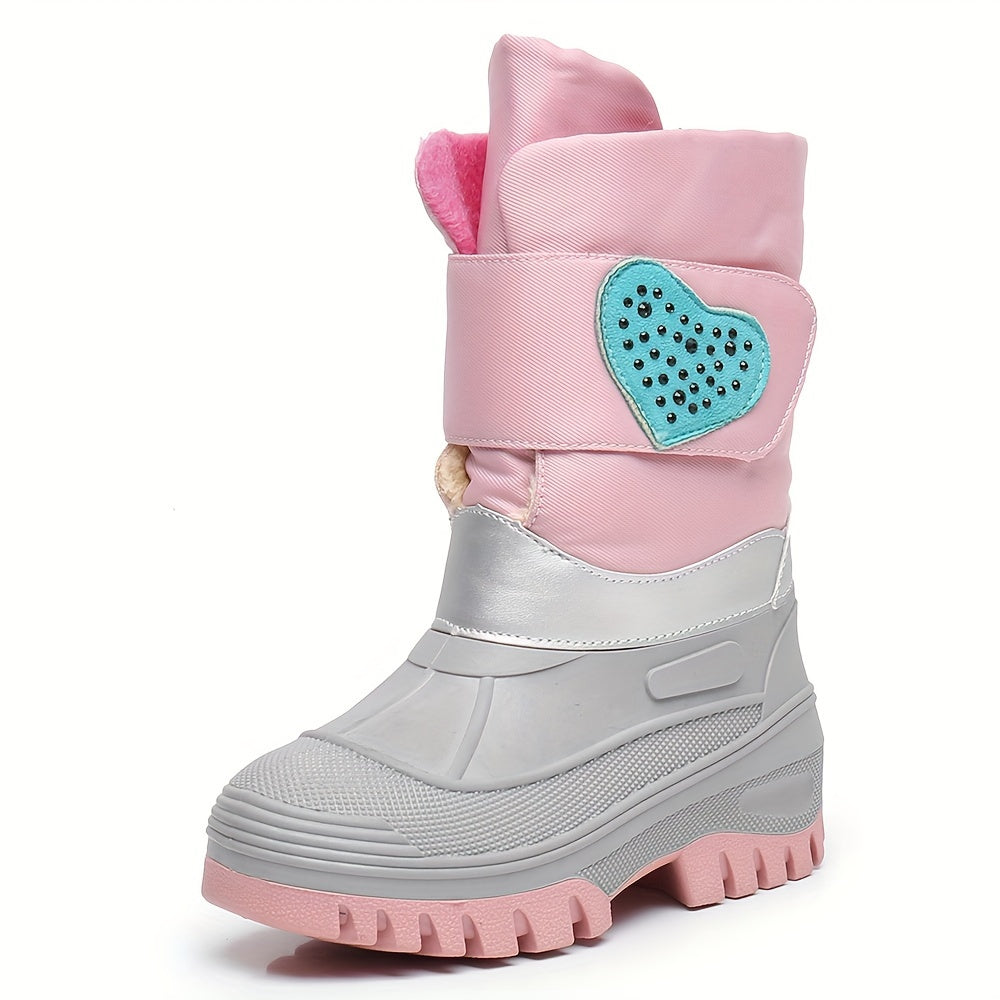 Girls' High Top Snow Boots Warm Cozy Non-slip Plush Outdoor Shoes