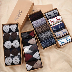 5 Pairs Men's Winter Warm Business Crew Socks