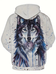 Wolf 3D Print Hoodie Men Graphic Hooded Pullover Autumn Winter