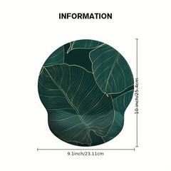 Green Tropical Leaf Wrist Mouse Pad for Laptop